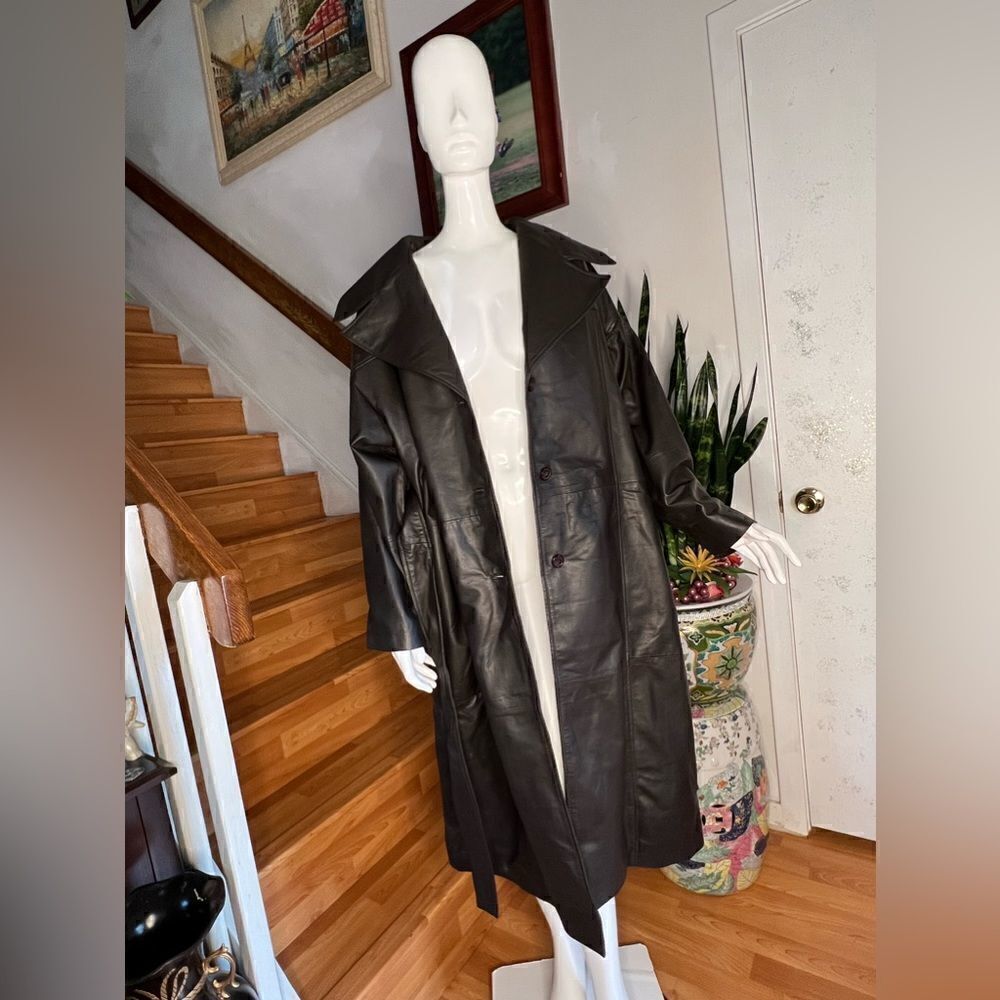 Deadwood Olga Leather Trench Coat - Picture 4 of 13